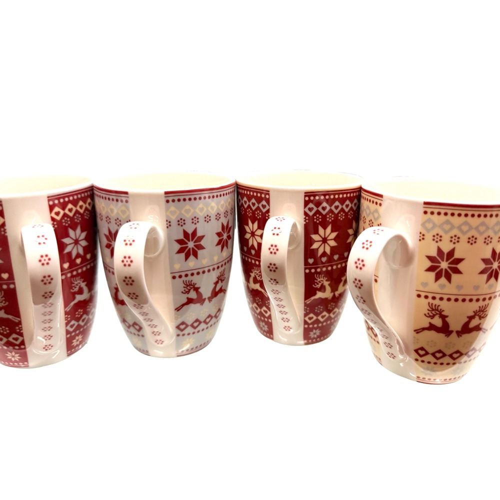 Aynsley Fair Isle Mug Set – Set of 6 Holiday Christmas Mugs with‎ Original Box
